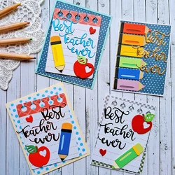 Panalisa-Matrices de découpe en métal, pochoirs pour bricolage Scrapbooking, gaufrage décoratif, cartes en papier bricolage, jour des enseignants, école, 40%