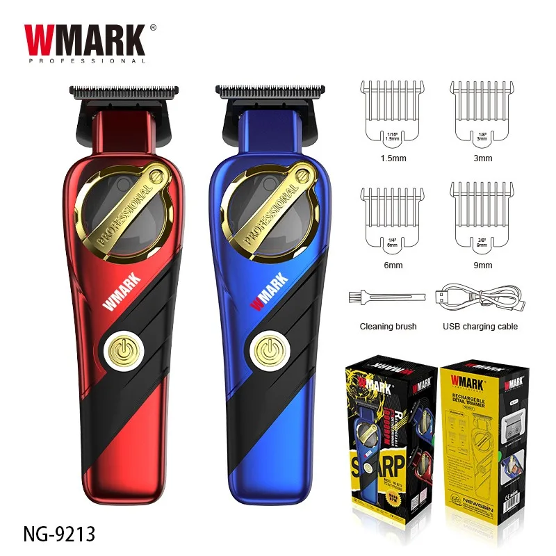 

WMARK NG-9213 Триммер для волос с магнитным двигателем 9000 об/мин для мужчин DLC T-Blade Zero Gapped Финишная машина Профессиональная машинка для стрижки волос