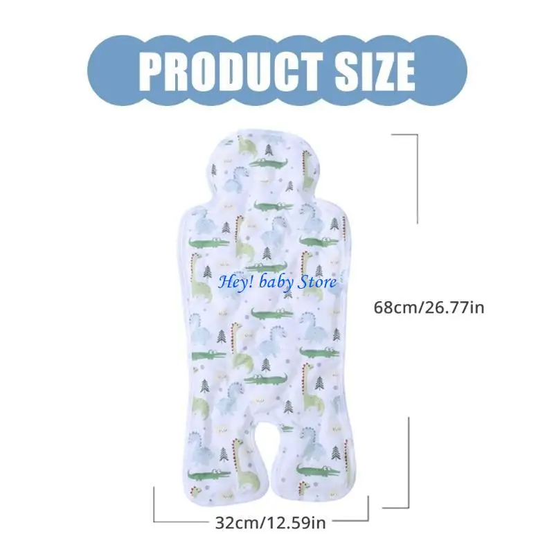 Q1FE Baby Strollers Mat Printed Infants Dining Chair Cushion Cooling Gel Cushion