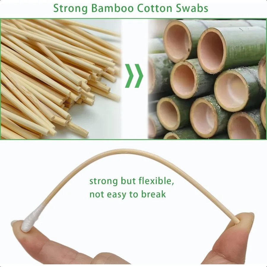 500 1000 Count 6'' Long Round Pointed Cotton Swabs Durable Stem Lint Free Gun Cleaning Swabs Pure Cotton Tips for Gun Maintenan