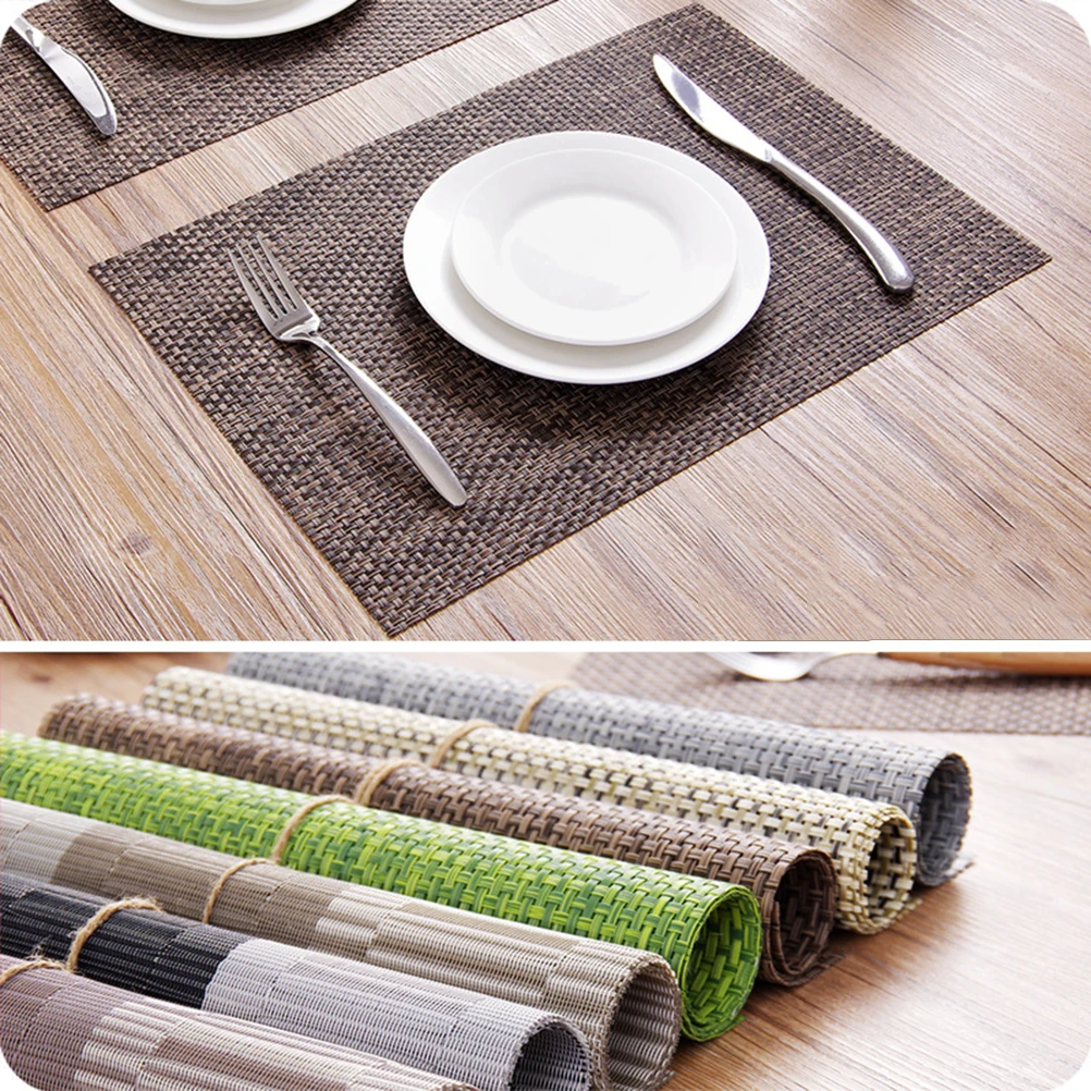 

Pvc Heat-Resistant Waterproof Table Mat Insulation Placemat Rectangular Non-Slip Kitchen Dining Mat For Home Restaurant Office