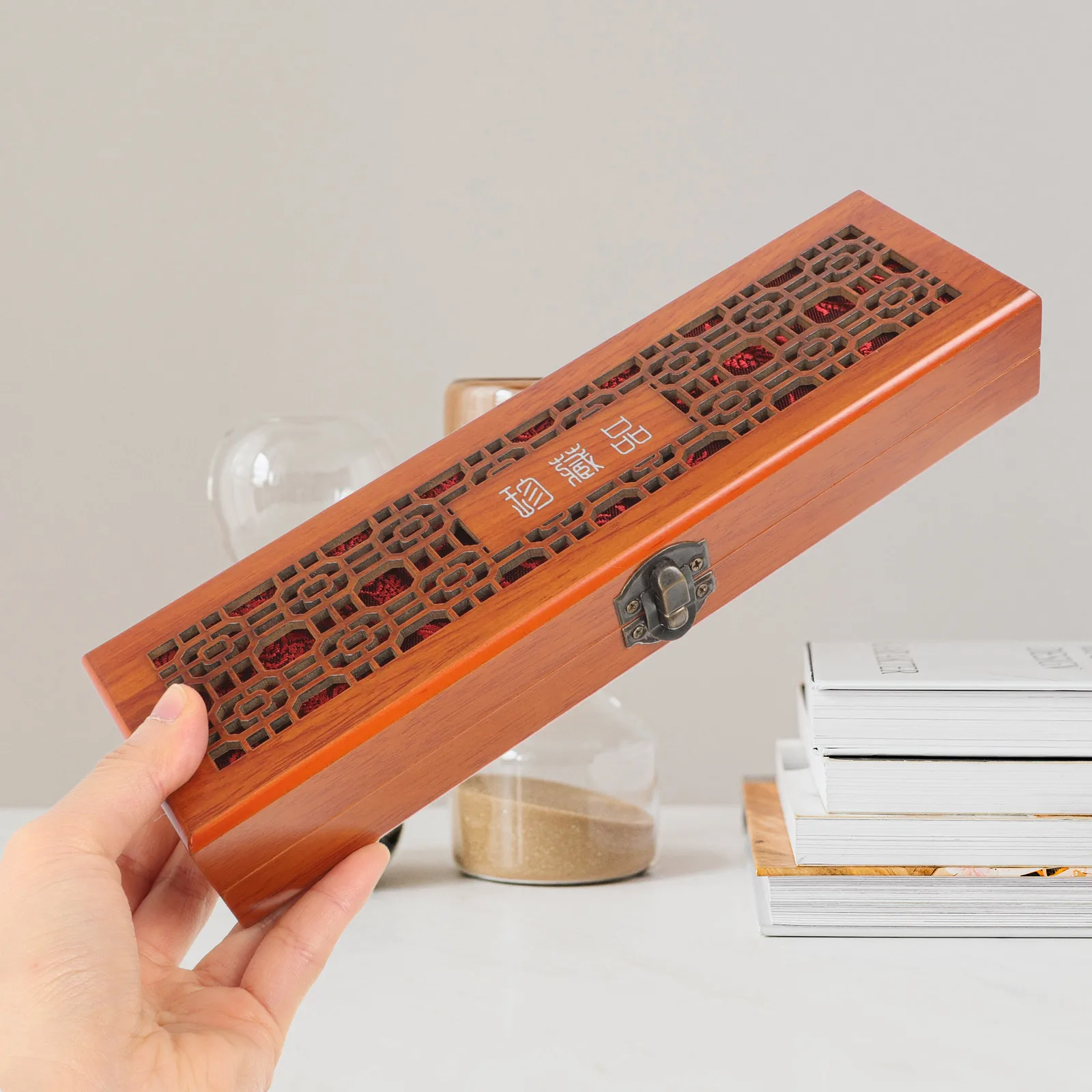 

Harmonica Storage Box Amplifier Case Carrying Jewelry Bag Container Wood Musical Instrument Student Cover