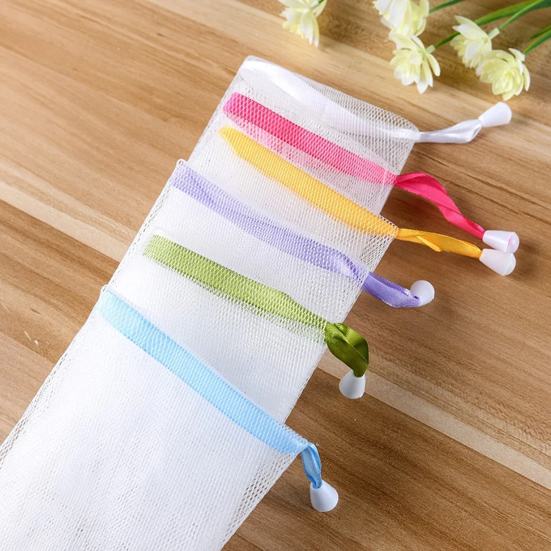 Portable Hangable Soap Bags Bath Shower Gel Facial Cleanser Foaming Mesh Bags Body Soap Cleanser Bubble Net Bags Cleaning Tools
