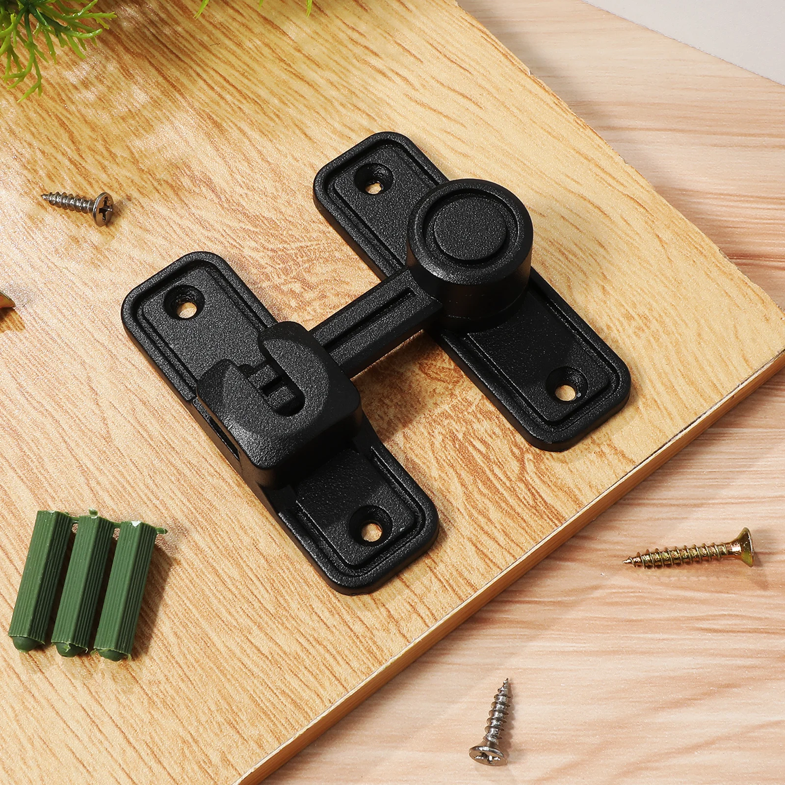 

Barn Door Latch Zinc Alloy Anti-Pick Flip Gate 90 Degree Mount Keyless Gate Hardware Safety Door Latch