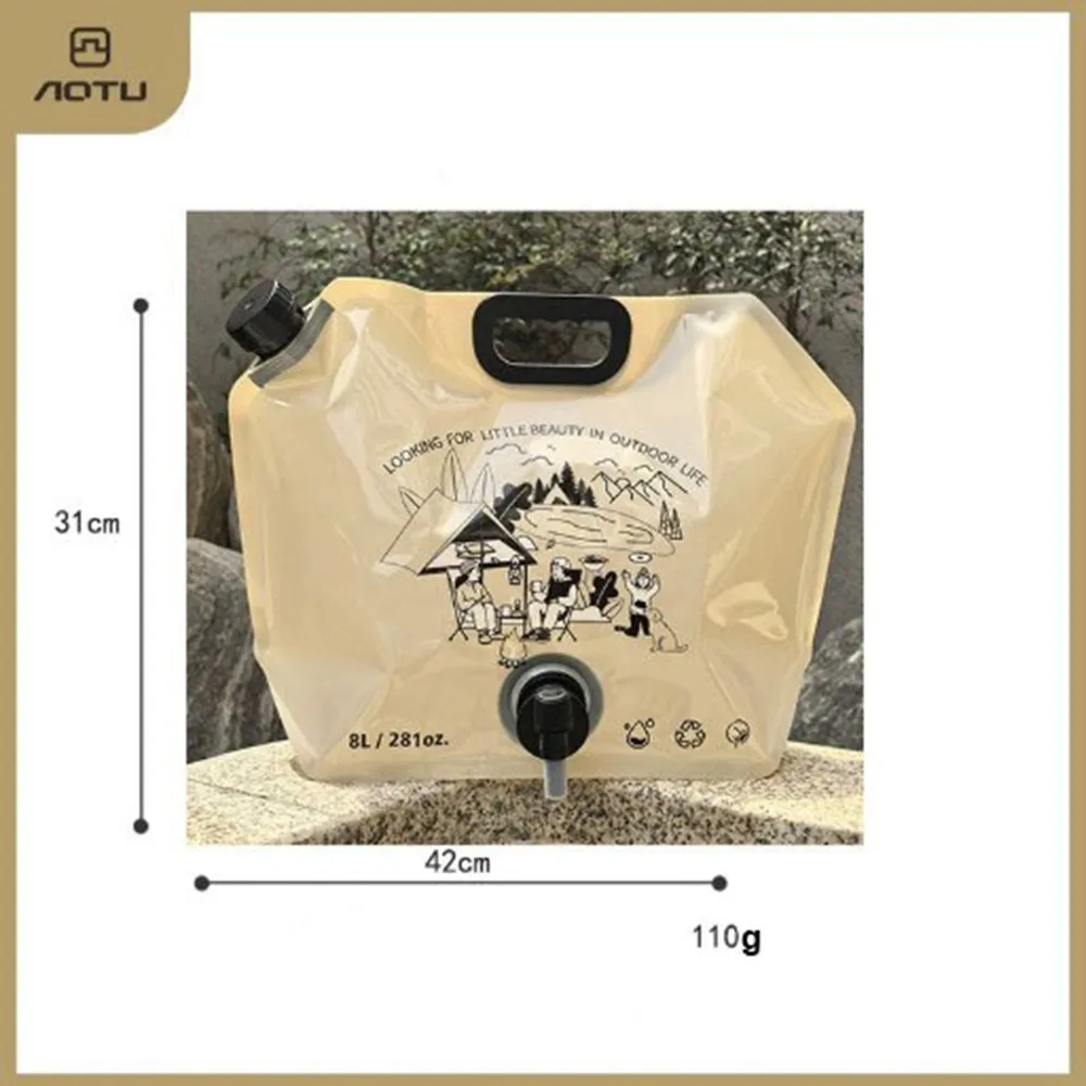 

8L 9L Water Storage Bag Portable with Faucet Folding Water Bucket Bag Large Capacity Water Container Camping Supplies