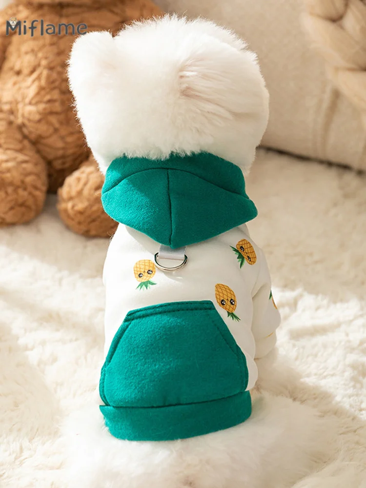 Miflame Towable Dogs Hoodies Full Printed Puppy Clothing Hooded Sweatshirt For Pets Chihuahua Bichon Cute Small Dogs Clothes