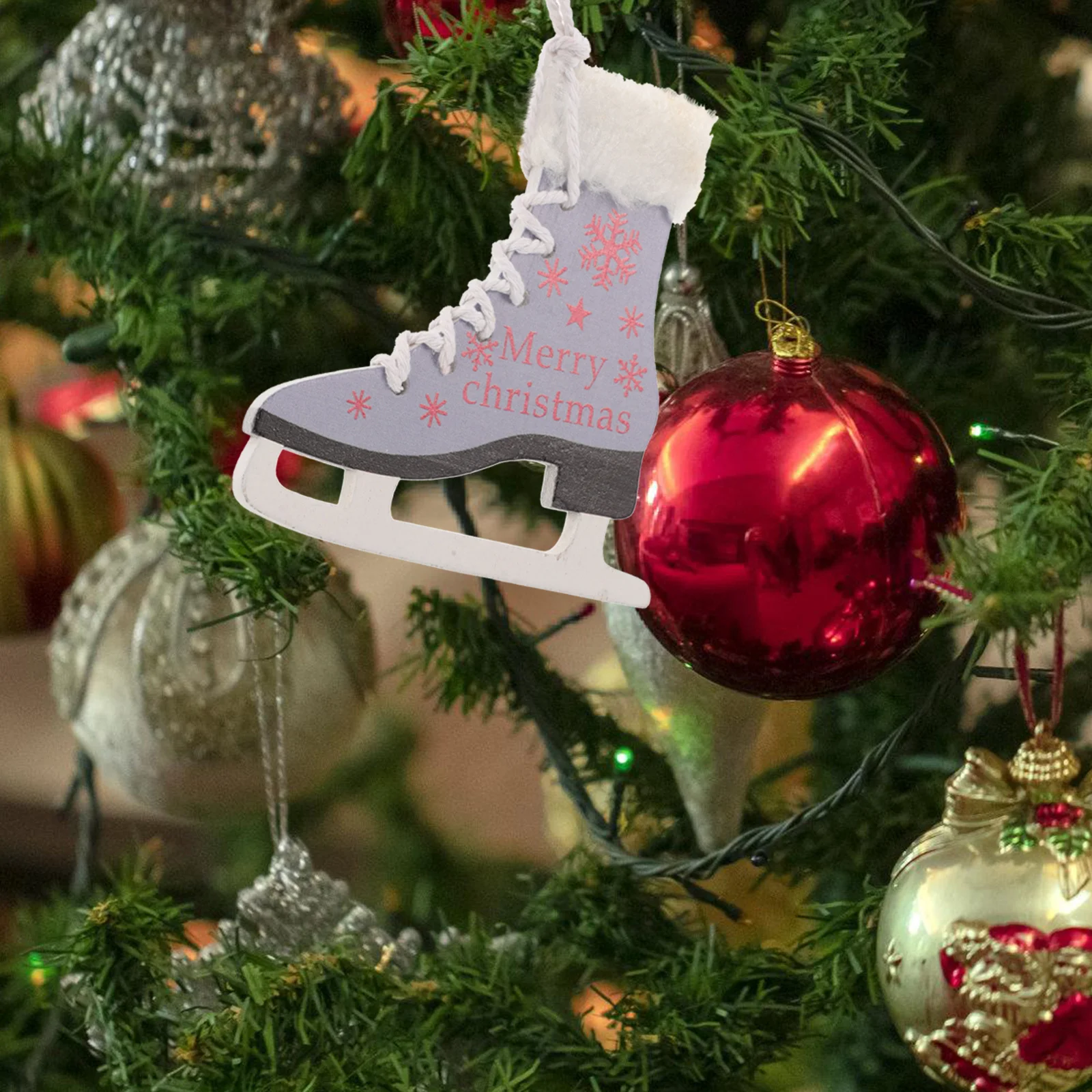 

Christmas Figurine Cute Purse Charms Ice Hockey Ornament Decorations Skate Skates Cutouts Tree Ornaments