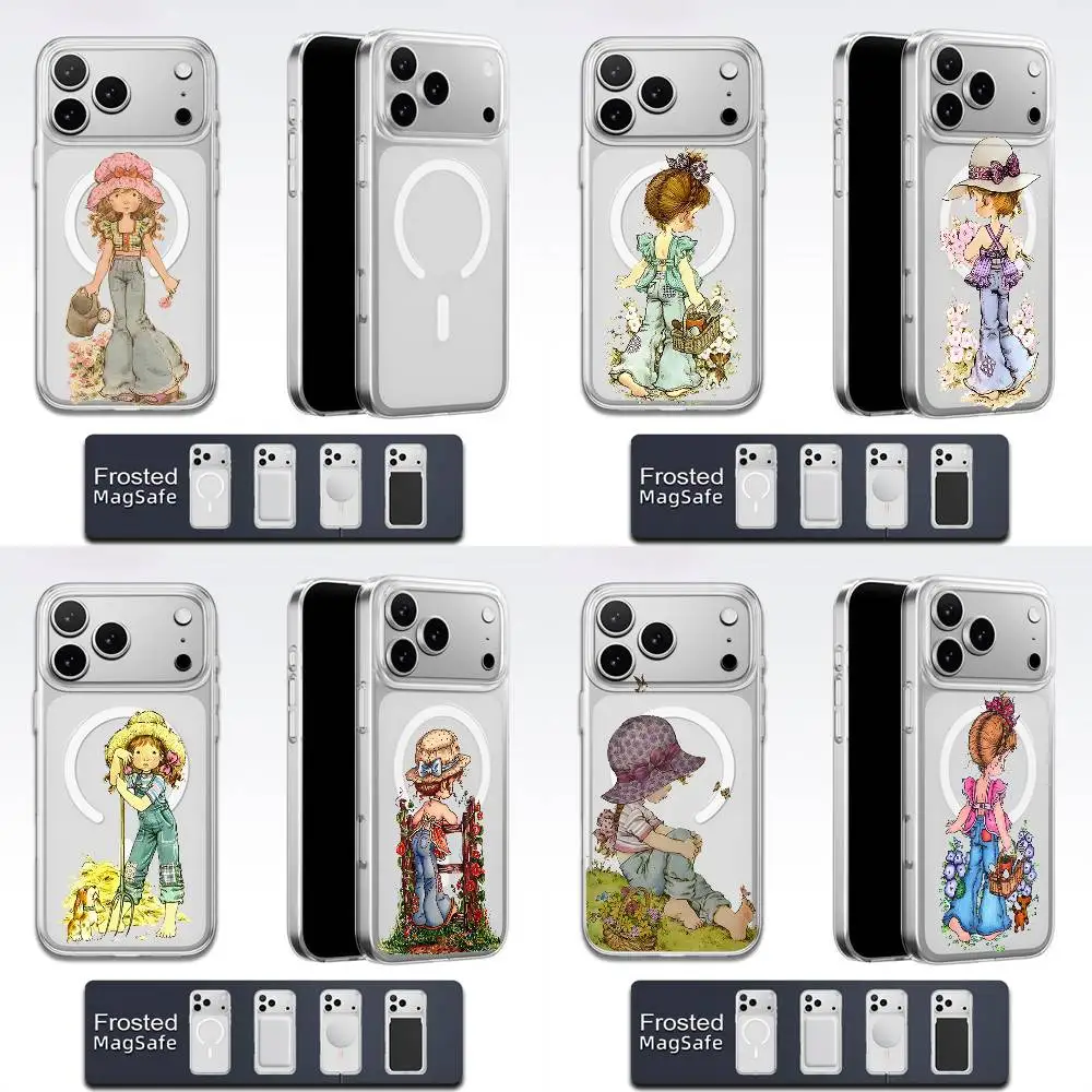 

S-Sarah Kay Sweet Girl Phone Case For iPhone 17,16,15,14,13,12,11,Pro,Max,Plus,E,Air,Mini Magnetic Magsafe Frosted Transparent