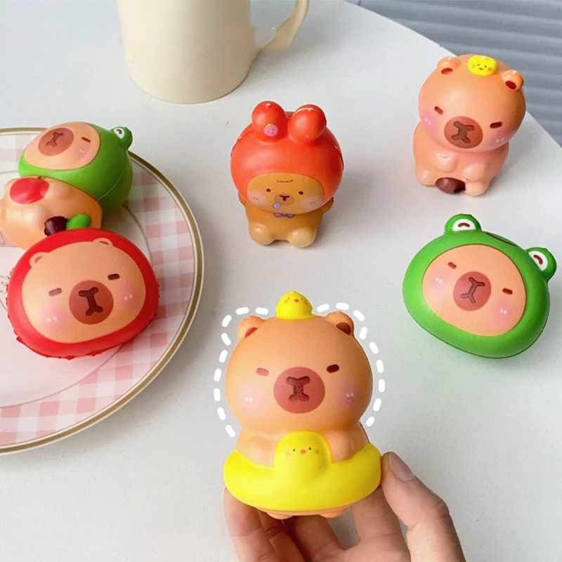 Cartoon Capybara Mochi Pinching Toy Squishy Toy Slow Rebound Decompression Toys Stress Release Hand Relax Gifts