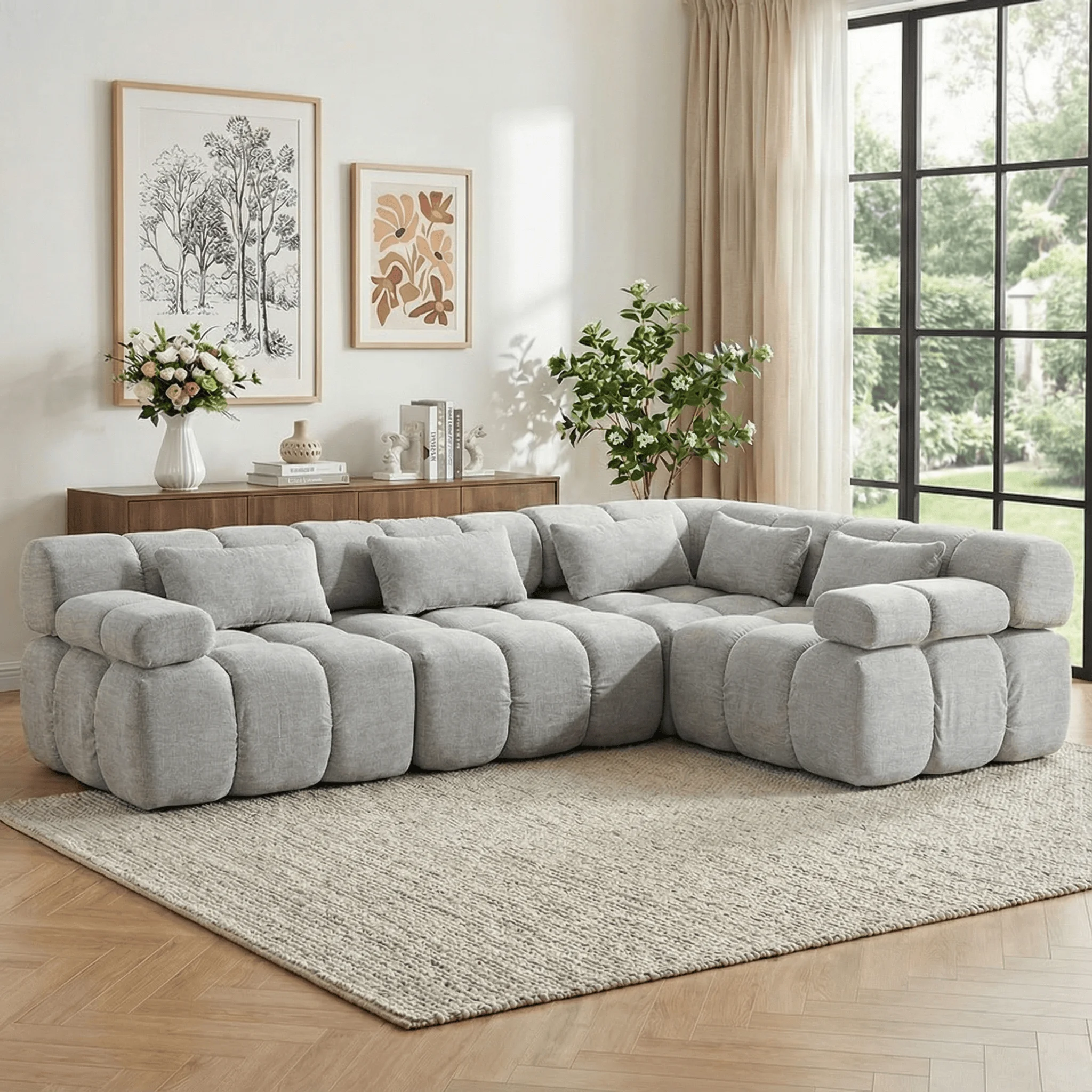 USA Warehouse Free Shipping Eco-Friendly Luxury Design Soft Sectional Vacuum Compressed Sofa