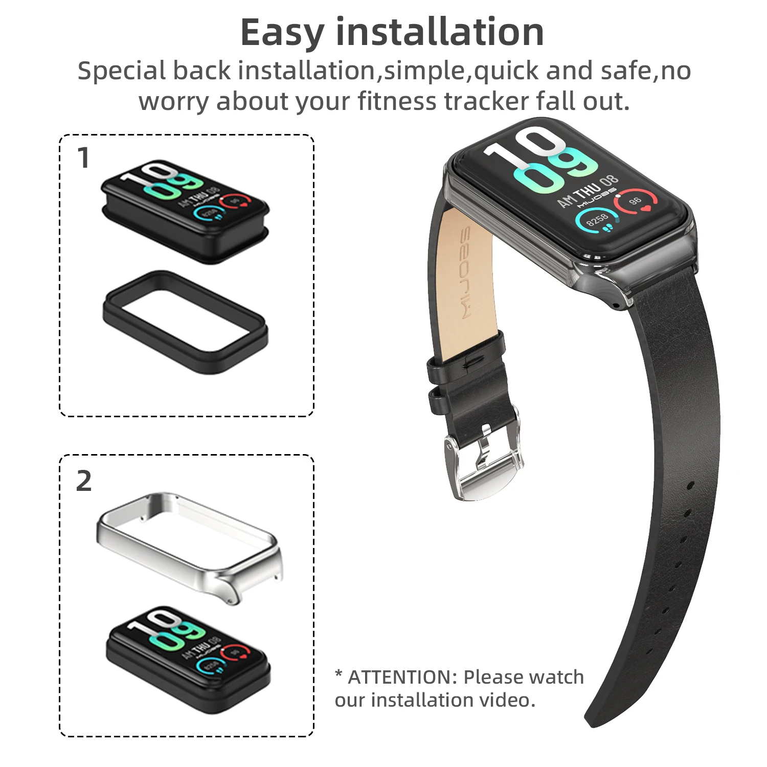 Correa de cuero para Amazfit Band 7, pulsera de repuesto para Amazfit 7 reloj