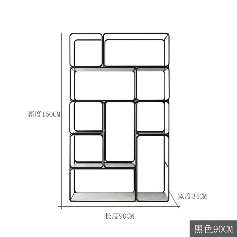 

Light Luxury Iron Nordic Bookshelf Corridor Floor Storage Shelf Modern Ledge