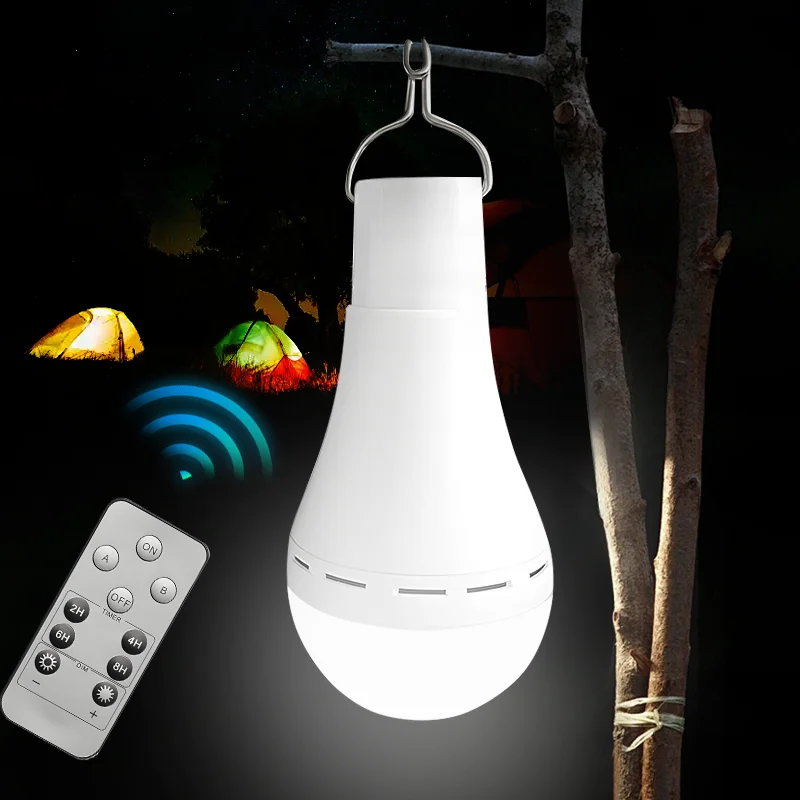 Bombilla LED Solar impermeable, luces de emergencia con carga USB, lámpara de luz Solar para acampar al aire libre, casa, tienda de campaña