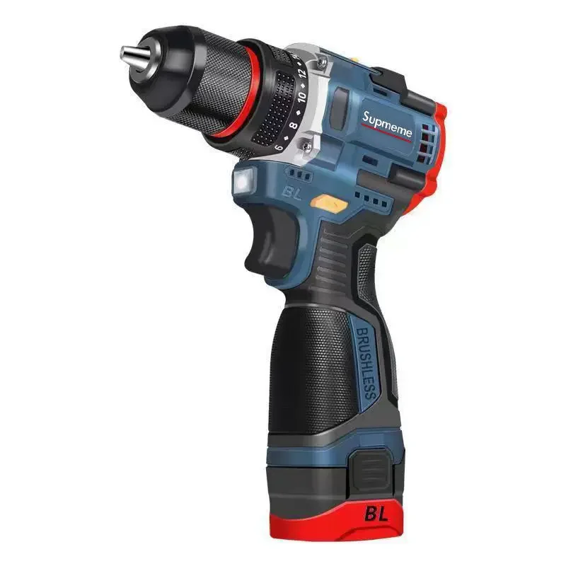 Brushless Electric Drill Cordless Impact Drill Metal Ratchet Chuck Electric Hand Drill Household Electric Screwdriver Power Tool