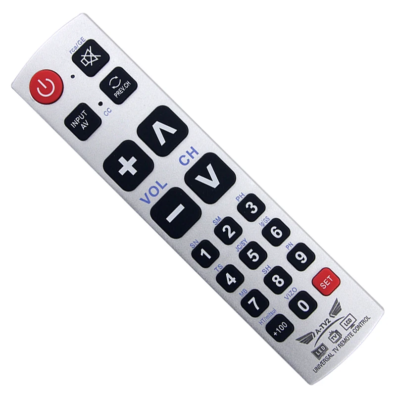Универсальный пульт дистанционного управления A-TV2, совместимый с большинством телевизоров Vizio/Sharp/Zenith/Panasonic/Philips/RCA Универсальный пульт дистанционного управления A-TV2, совместимый с большинством телевизоров Vizio/Sharp/Zenith/Panasonic/Philips/RCA