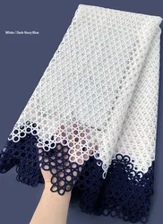 White Onion Neat Soft Rounds Embroidery Guipure Lace Cotton Skin Friendly African Cord Fabric High Quality