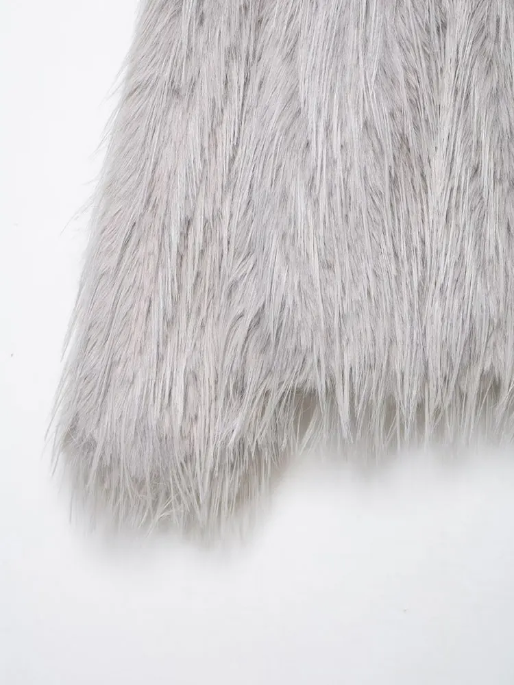 NLZGMSJ 2025 Cappotto invernale da donna in pelliccia sintetica moda cappotto a maniche lunghe femminile chic elegante capispalla caldo spesso