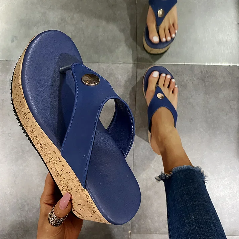 

2022 Summer Shoes for Women Plus Size 43 Beach Sandals Women Outdoor Wedge Platform Slippers Women Flip Flops Zapatillas Muje