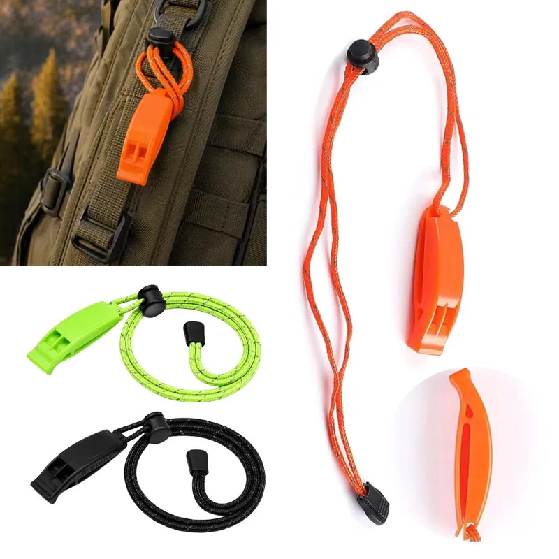 1-20PCS Portable Emergency Whistle with Reflective Lanyard Water Rescue Rope for Fishing Outdoor Cheerleading Sports Safety