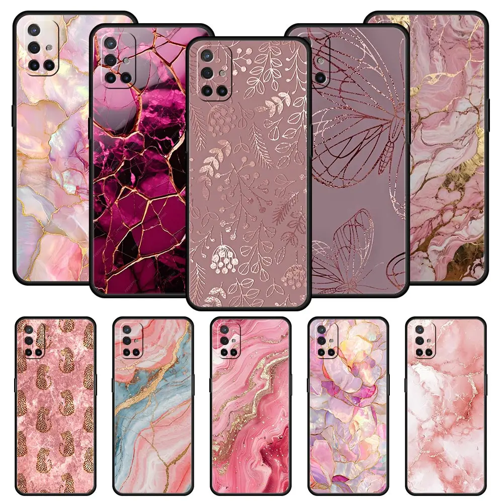 Funda de teléfono de mármol rosa dorado a la moda para OnePlus 15 13 12 11 10 9 8 13T 10T 7T Pro 13R 12R 9RT 8T Nord 4 2T CE 2 3 5G Lite