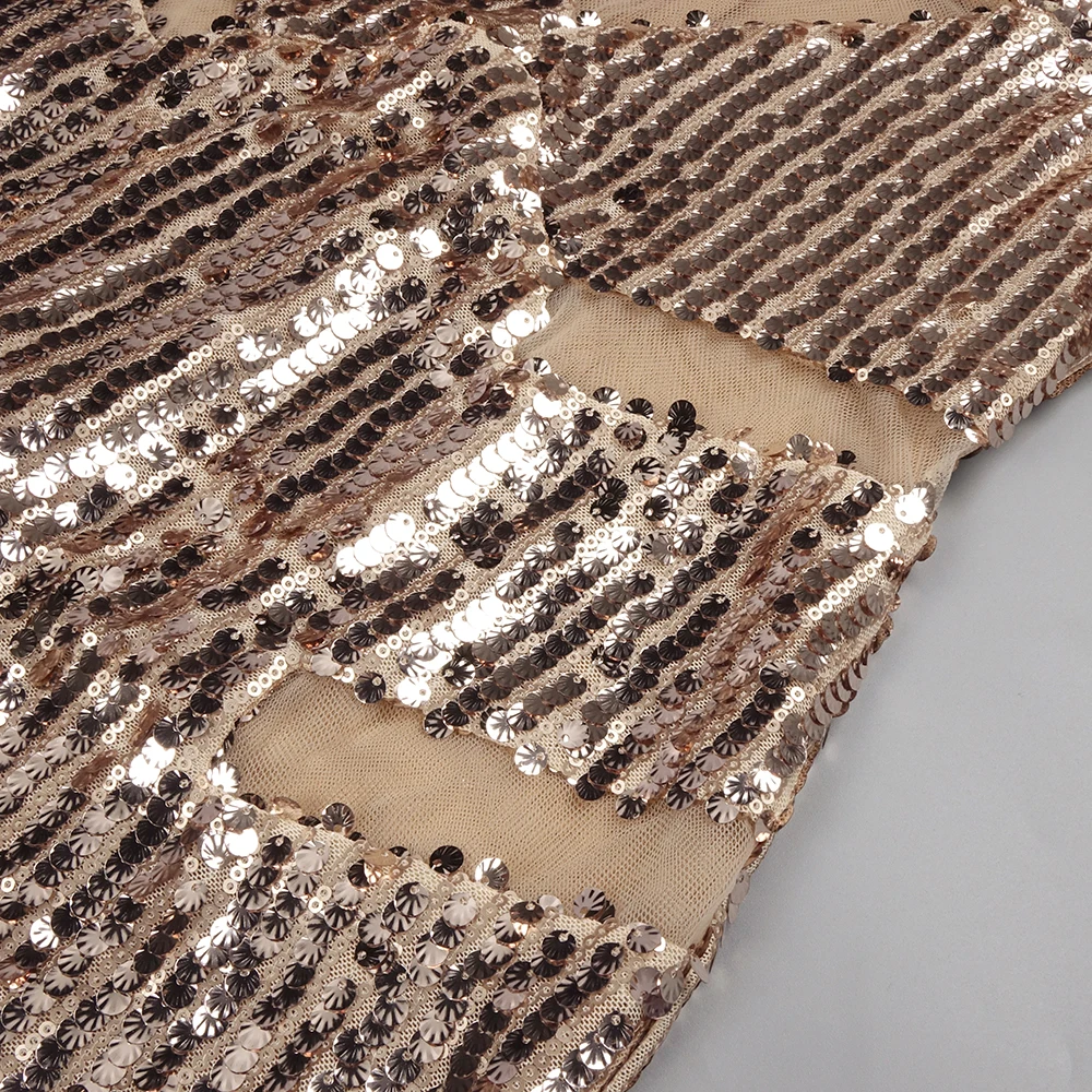 女性のエレガントなスパンコールロングドレス、カットアウトデザインと輝くディテール付きフォーマルイベントカクテルパーティーイブニングドレス Vestidos