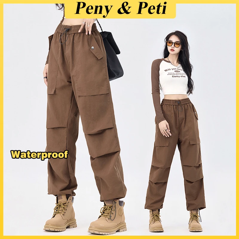 Women Wide Leg Sports Pants Streetwear Hip Hop Pant Parachute Sweatpants Running Joggers Oversized Trousers