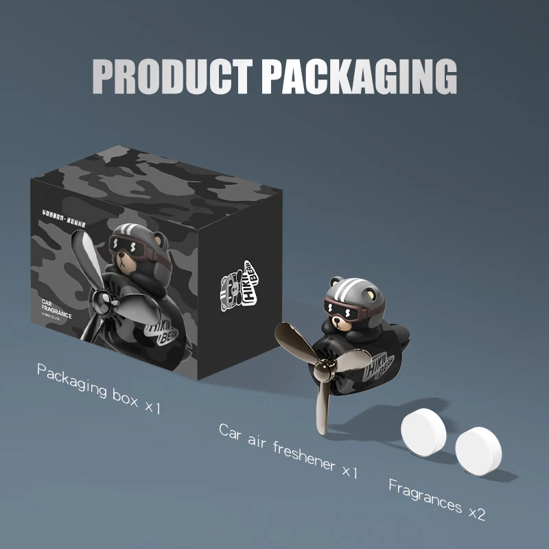الدورية المروحة الطائرة الطيار الدب معطرات الهواء سيارة تنفيس كليب زخرفة الزينة اكسسوارات العطور العطر الناشر الرجال #6