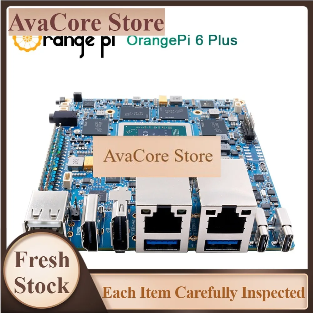 AvaCoreOrange Pi 6 Plus Single Board Computer 32GB RAM +heat Sink (Pre-Assembly) +100W (20V5A) Power Supply