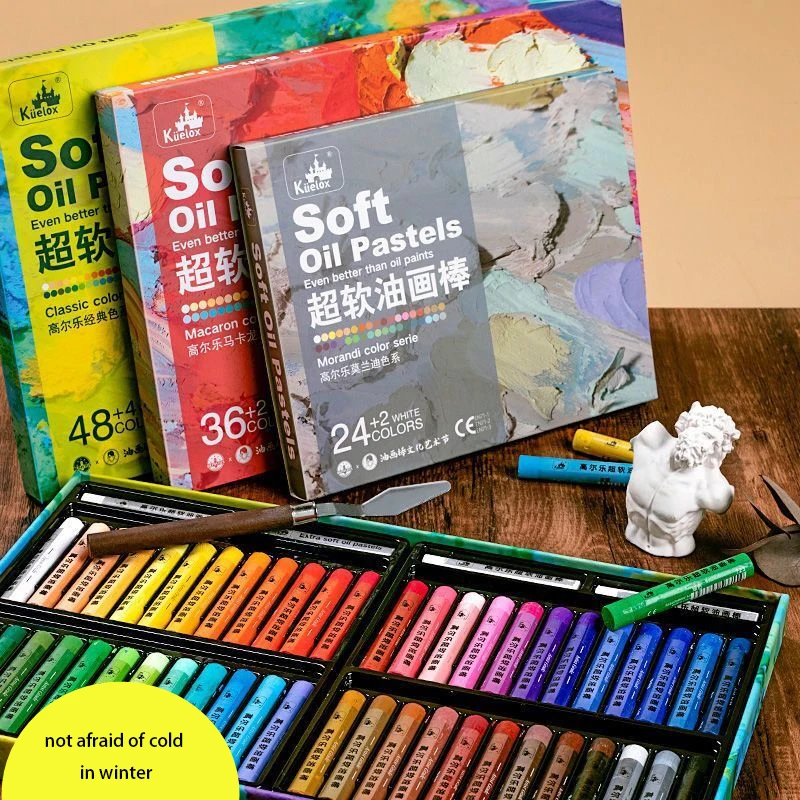 

24/36/48 Kuelox Soft Oil Pastel Professional Washable Drawing Classic Macaron Morandi Artist Crayon Paint Stick For Gift