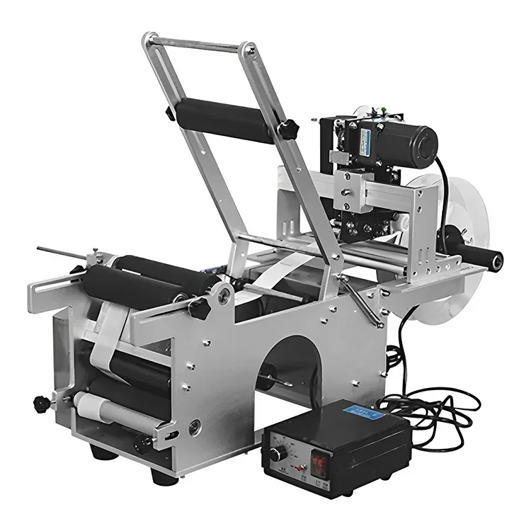 

MT-50 Semi-automatic Hand Press Round Bottle Label Production Date Coding Plane Drop Round bottle Labeling Machine