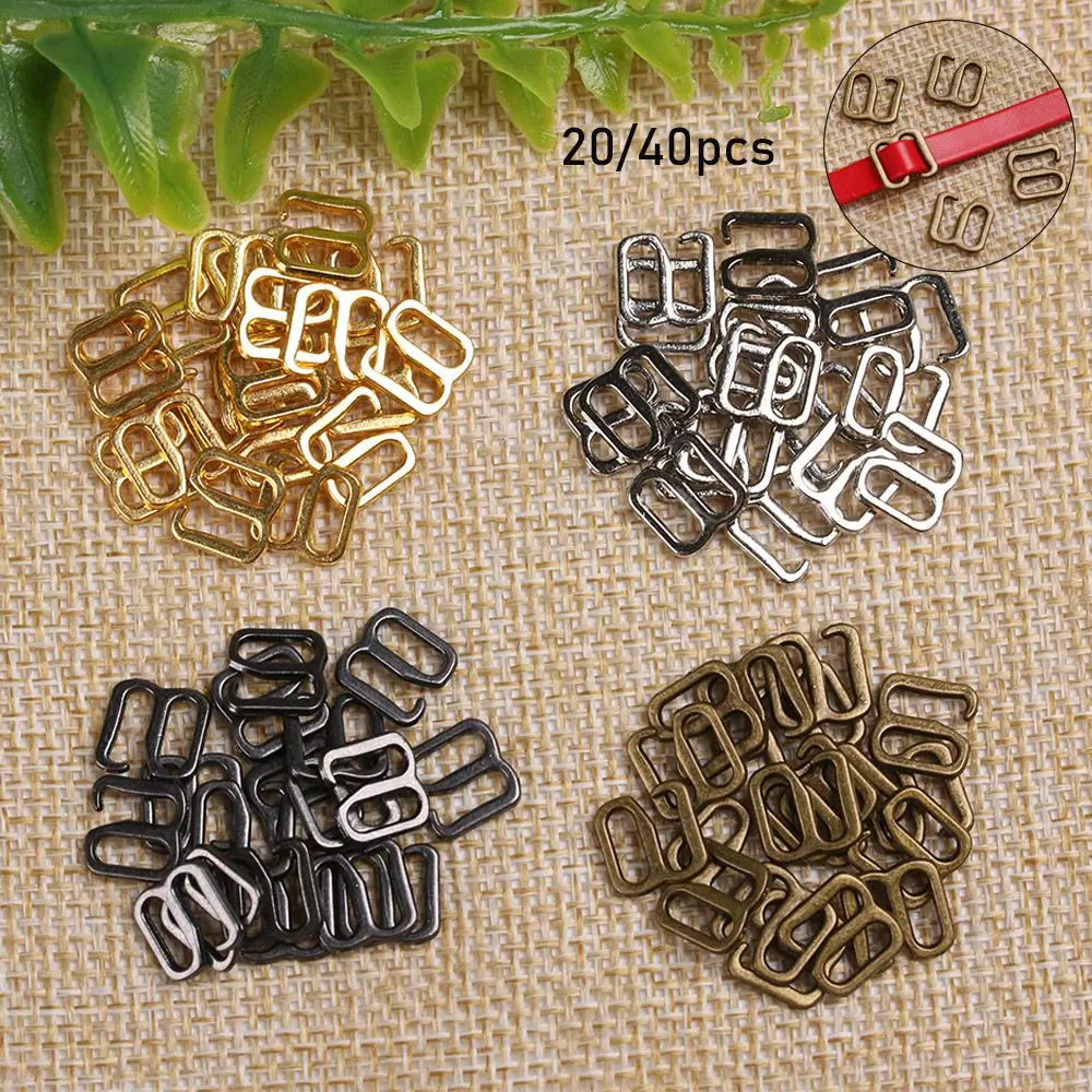 20/40Pcs Mini Ultra-small Tri-glide Buckle 3*4mm DIY Dolls Buckles 9Metal Type Belt Buttons Adjustment Clip Doll Bag Accessories