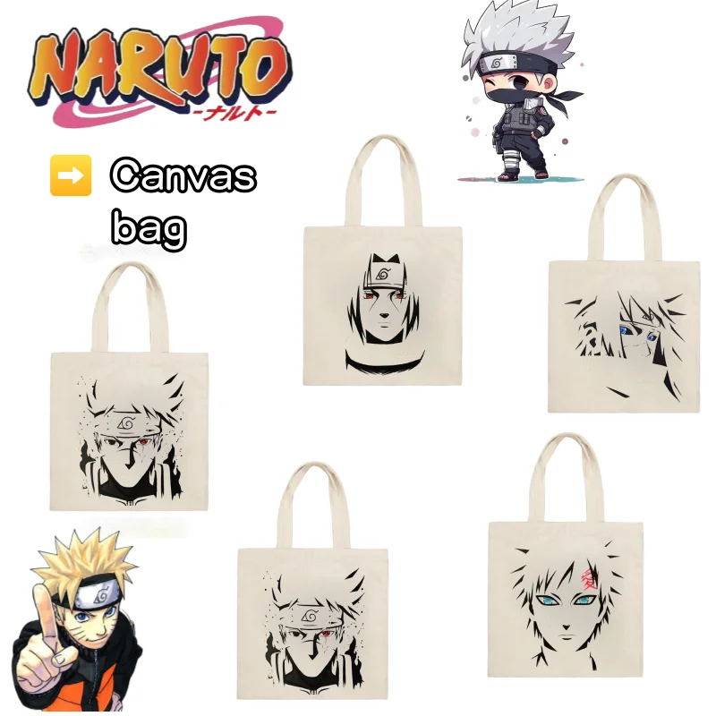 

New Naruto Uchiha Obito Creative High-Quality Cool Durable Student Canvas Bag Personalised Daily Large-Capacity Portable Handbag