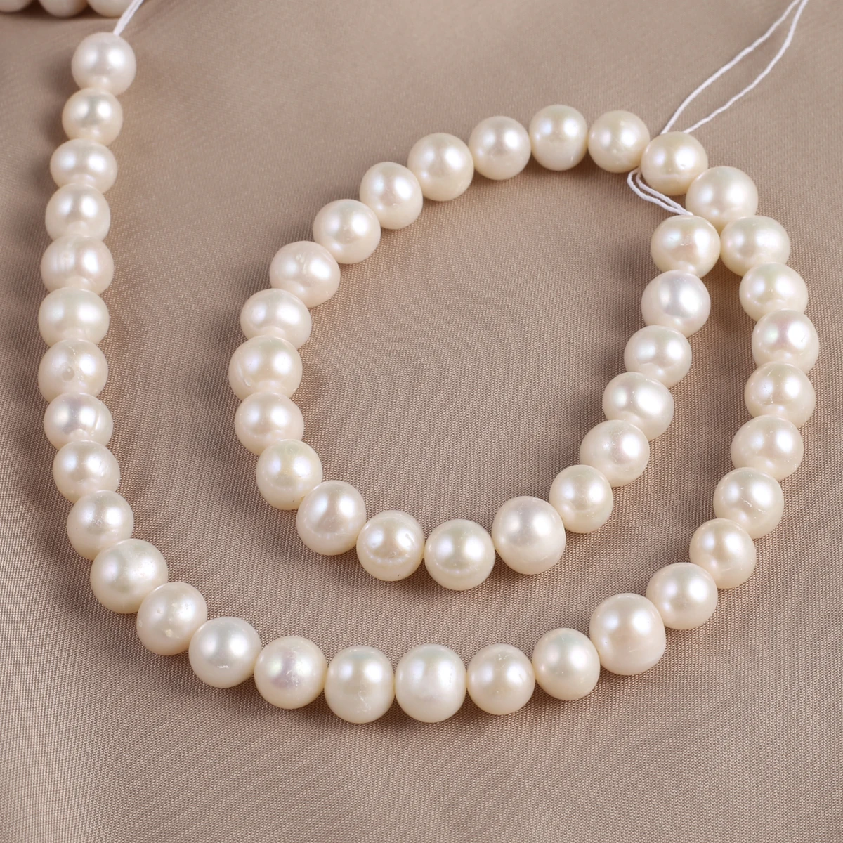 Natural Freshwater White Pearl Punch Beads 8-9mm Jewelry Making DIY Wedding Bride Necklace Bracelet Accessories Elegant Jewelry