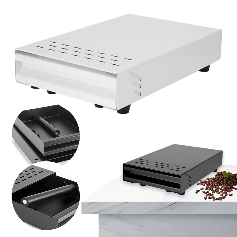 

Коробка для кофейной гущи из нержавеющей стали, ящик для эспрессо, 11,02x7,09x2,48 дюйма, шайба для эспрессо, аксессуары для кофейни