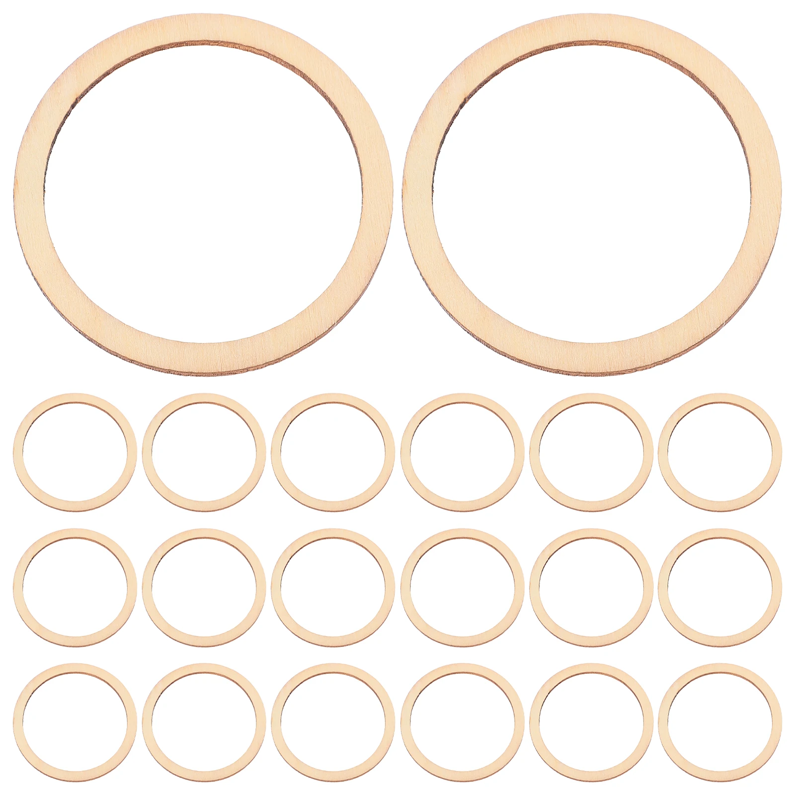 

50pcs Wooden Chip Accessories 7.5Cm Round Hollowed-Out Natural Wood Diy Craft Decor For Scrapbooking Ornaments Craft