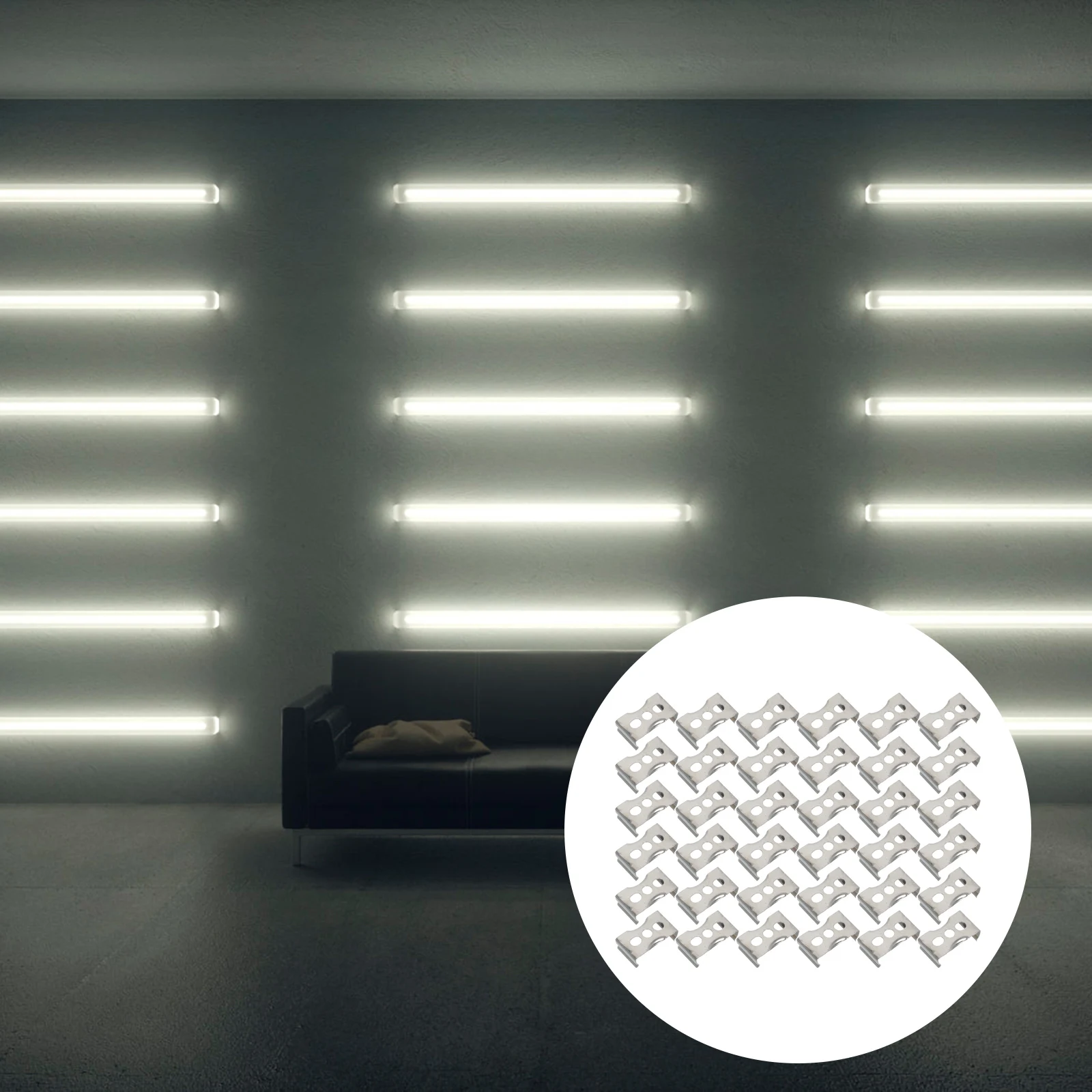 Boucle de fixation de Tube lumineux, 100 pièces, petites pinces, support d'installation de Clip de tuyau, support de lampe fluorescente, Tube en métal en forme de U