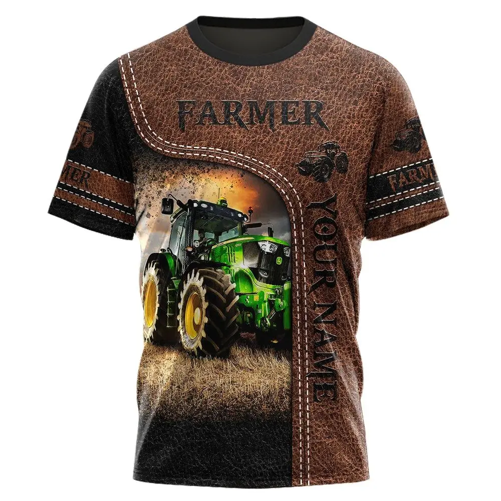 New Tractor T Shirt For Men Custom Print Round Neck Casual Comfortable Breathable Trending Products Personalization Streetwear