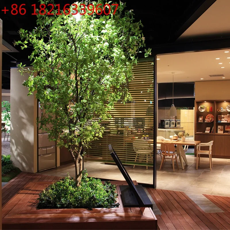 

Fake tree landscape landscaping banyan tree Internet celebrity fake green plant window decoration tree wabi sandy wind plant