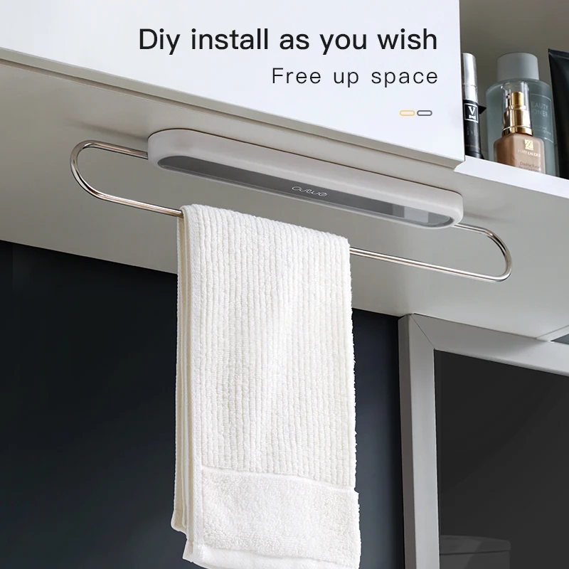 Toilet Towel Rack Towel Bar Bath Towel Holder Suction Wall-mounted Bathroom Shelf Free Punching Toilet Pendant Storage Rack