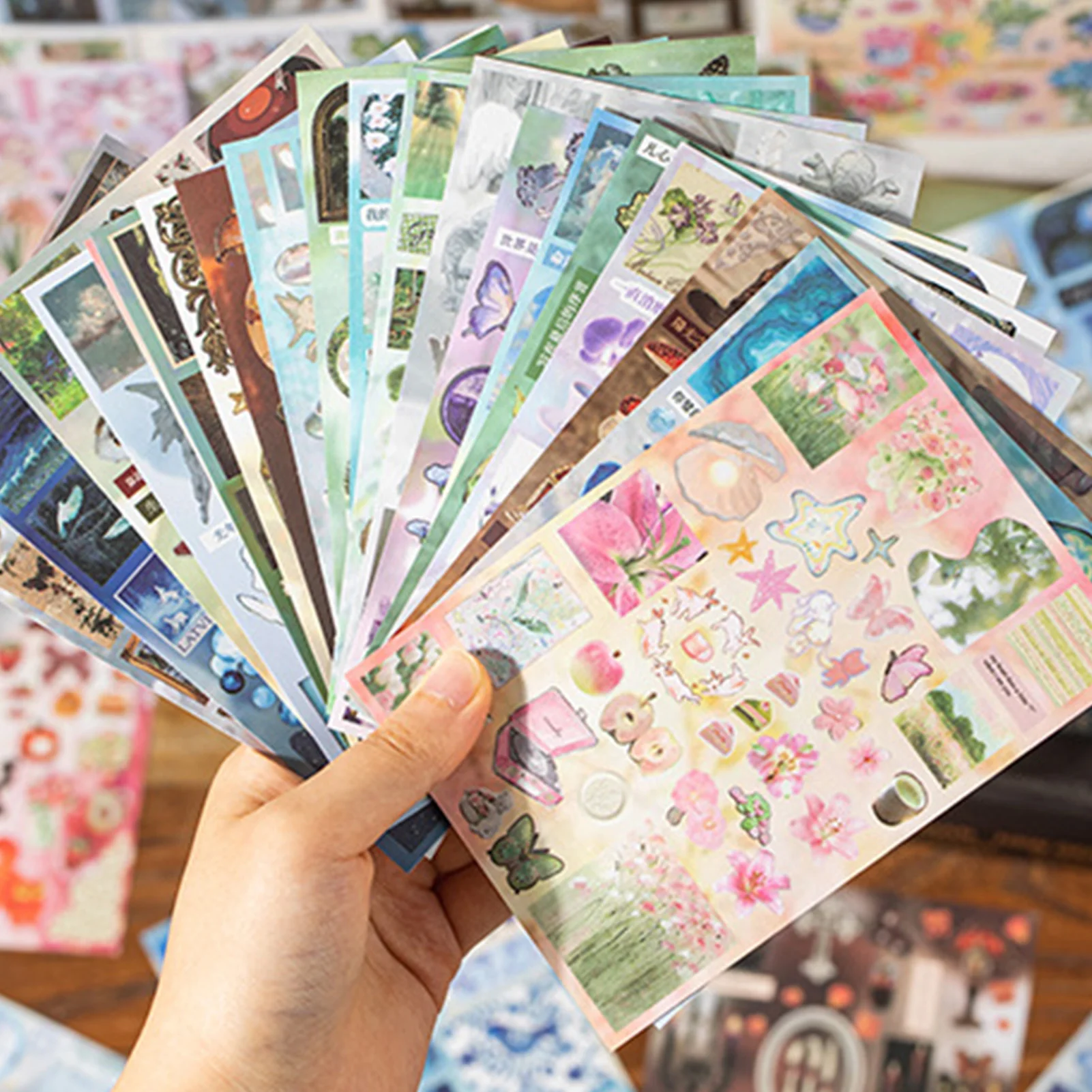 Mirror Tide Series Decorative Stickers Creative Die Cut Dream Core Style Versatile Material Sticker Books DIY Collage Scrapbook