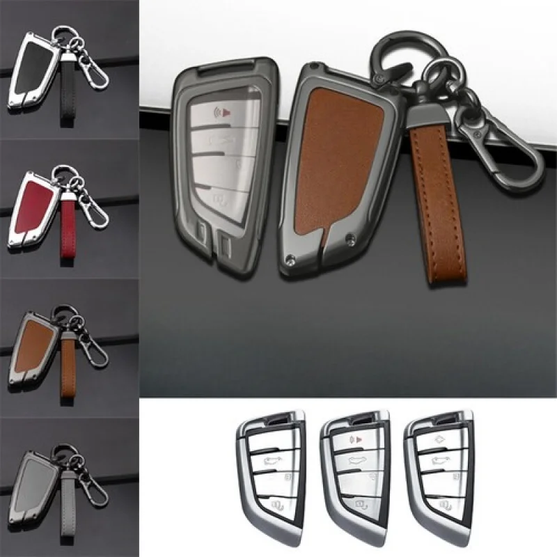 

A+ Zinc Alloy TPU Leather Car Key Case Cover For BMW X1 X2 X3 X4 X5 X6 2 3 5 6 7 M5