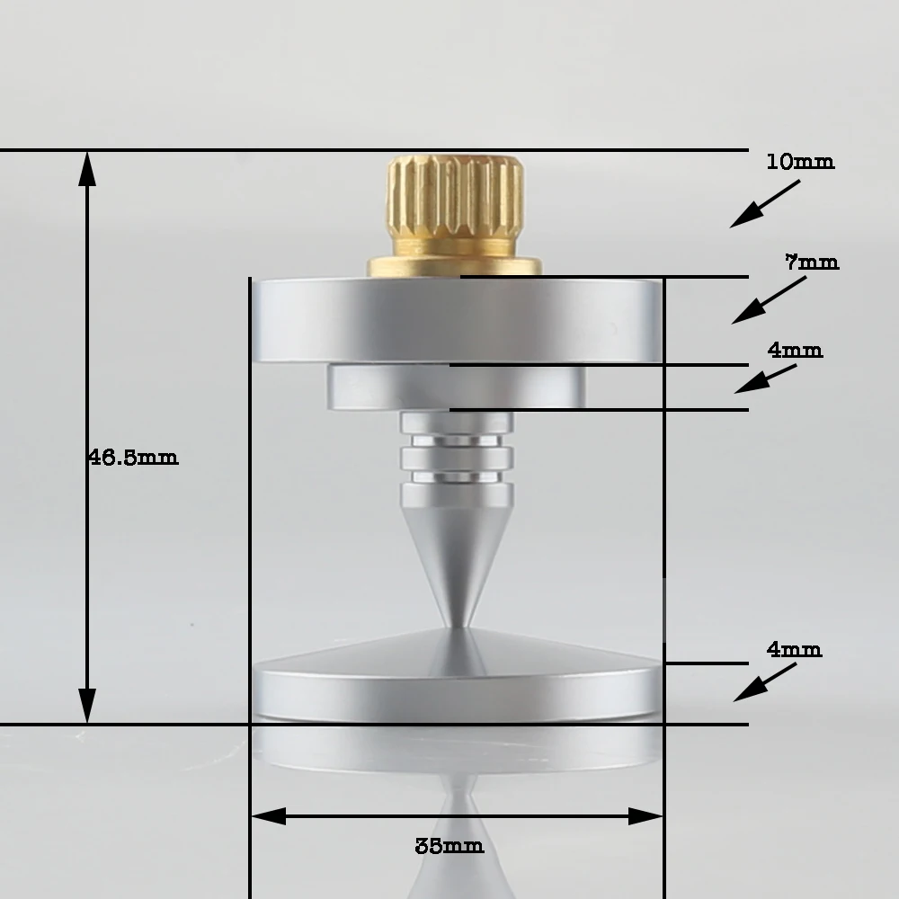 4 srebrny F4635 głośnik Spike izolacja stopy mosiądz stożek gramofon wzmacniacz Hi Fi