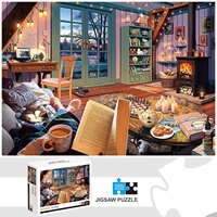 1000 Pieces Warm Home Jigsaw Puzzles for Adults Home Decor Games Family Fun Floor Puzzles Educational Toys for Kids