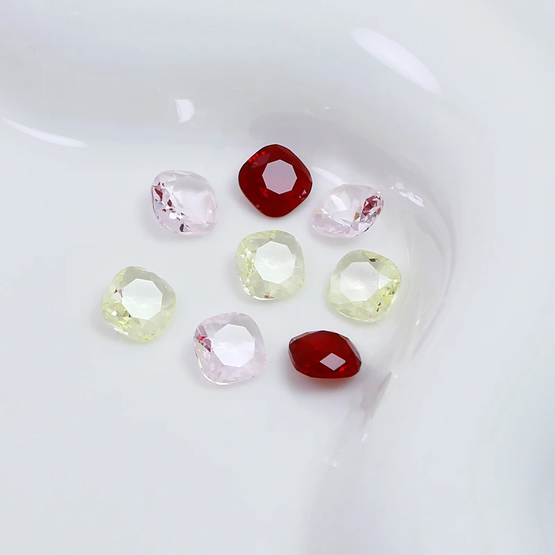 8MM 30PCS/Pack Fat Square Transparent Crystal Decoration for women\'s Clothing and Beads for Needlework DIY