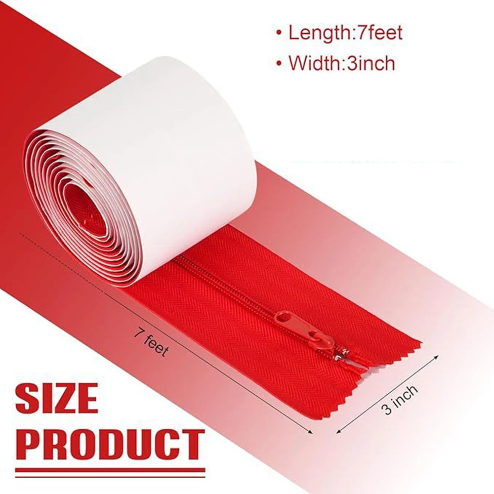 DIY Greenhouse Setup 3in 7ft Dust Barrier Zipper Easy Install Zipper Door For Tents Heavy Duty Zipper Self-Adhesive Zipper