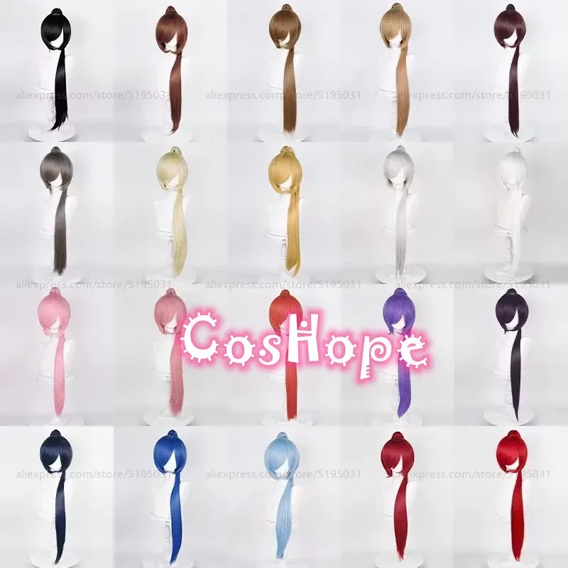 

90cm Long Universal Wigs Long Red Blue Yellow White Black Purple Pink Wigs Ponytails Cosplay Wigs Heat Resistant Synthetic Wigs