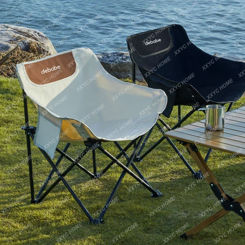 

Outdoor Folding Chair Portable Folding Moon Chair Recliner Camping Chair Equipment Folding Stool Fishing