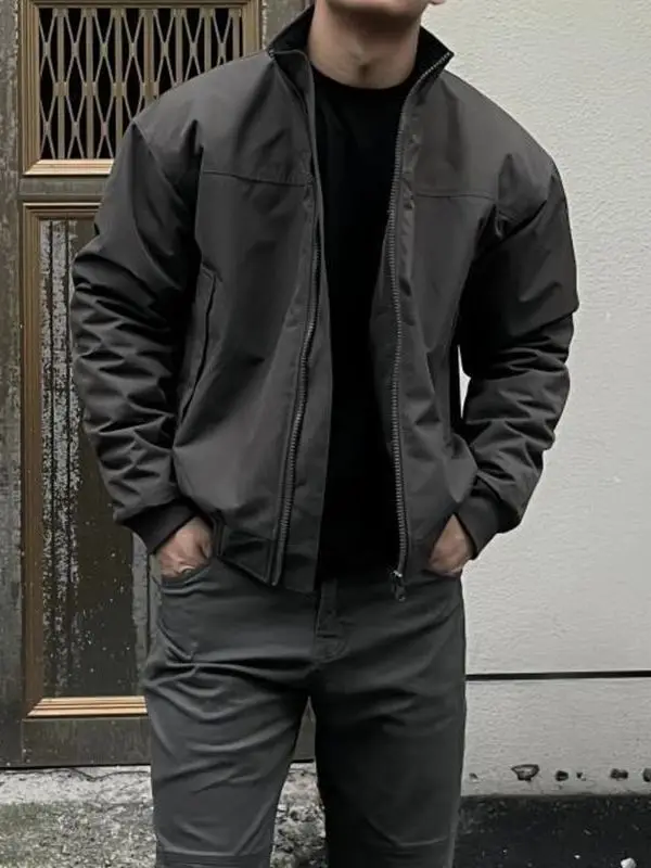 Trendy ort Volo da uomo Jaet Colletto alla coreana American High Street Sle Autunno Nuovo arrivo Casual Loose Fit Fibra di poliestere