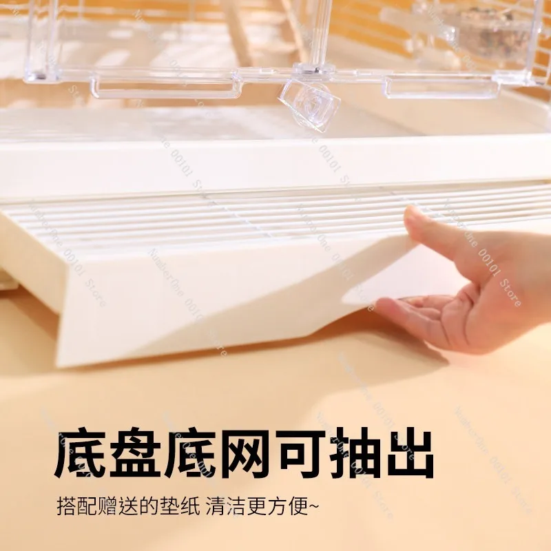 Large Horizontal Wire Bird Cage Luxury Villa Style Parakeet Cockatiel Lovebird Breeding House Spacious Pet Aviary for Budgie view 3