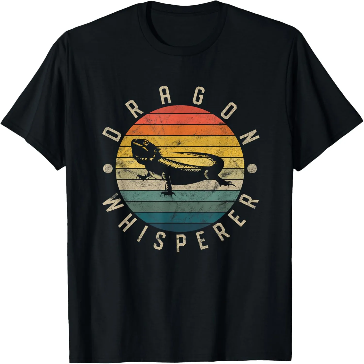Bearded Dragon Whisperer Vintage Sunset Lizard Reptile T-Shirt